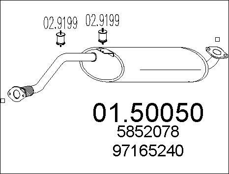 MTS 01.50050 - Середній глушник вихлопних газів autocars.com.ua