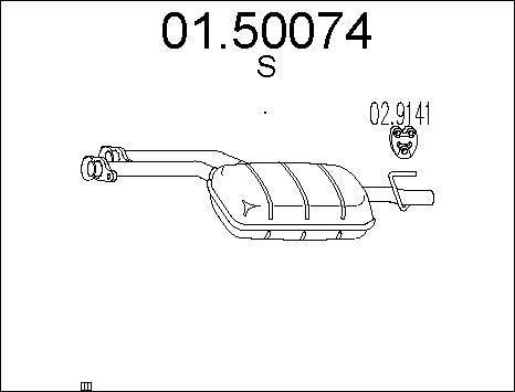 MTS 01.50074 - Середній глушник вихлопних газів autocars.com.ua