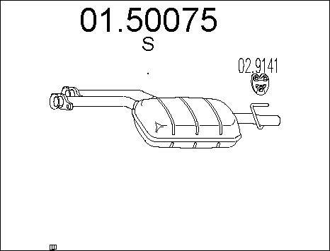 MTS 01.50075 - Середній глушник вихлопних газів autocars.com.ua