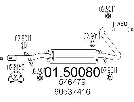 MTS 01.50080 - Средний глушитель выхлопных газов autodnr.net