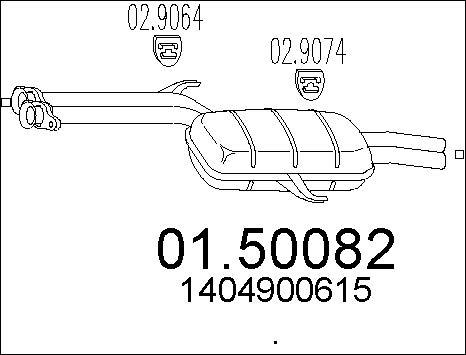 MTS 01.50082 - Средний глушитель выхлопных газов avtokuzovplus.com.ua