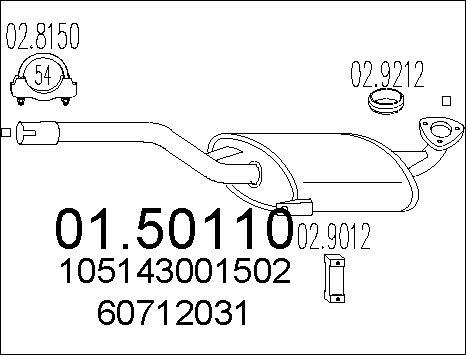 MTS 01.50110 - Середній глушник вихлопних газів autocars.com.ua