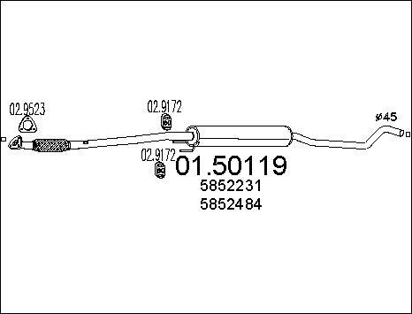 MTS 01.50119 - Средний глушитель выхлопных газов avtokuzovplus.com.ua