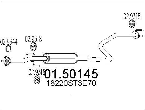 MTS 01.50145 - Середній глушник вихлопних газів autocars.com.ua