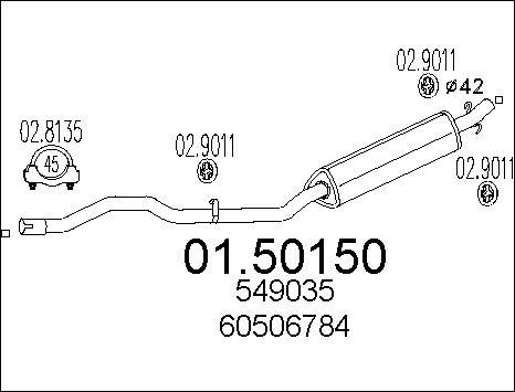 MTS 01.50150 - Средний глушитель выхлопных газов autodnr.net