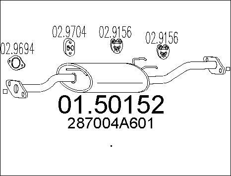 MTS 01.50152 - Середній глушник вихлопних газів autocars.com.ua