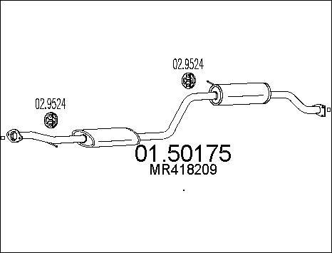 MTS 01.50175 - Середній глушник вихлопних газів autocars.com.ua