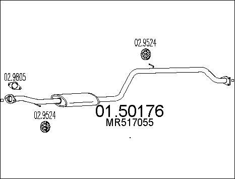 MTS 01.50176 - Средний глушитель выхлопных газов avtokuzovplus.com.ua