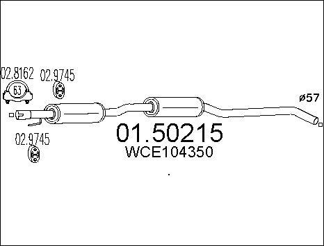 MTS 01.50215 - Середній глушник вихлопних газів autocars.com.ua