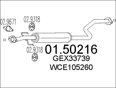 MTS 01.50216 - Середній глушник вихлопних газів autocars.com.ua