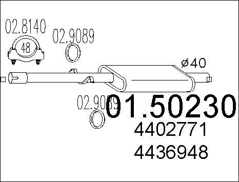 MTS 01.50230 - Середній глушник вихлопних газів autocars.com.ua