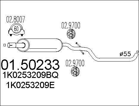 MTS 01.50233 - Середній глушник вихлопних газів autocars.com.ua