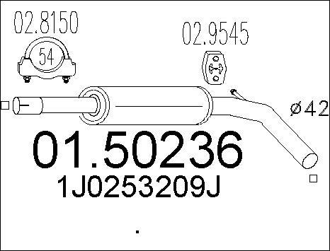 MTS 01.50236 - Середній глушник вихлопних газів autocars.com.ua
