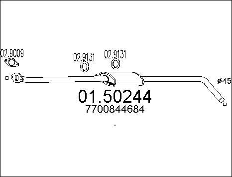 MTS 01.50244 - Середній глушник вихлопних газів autocars.com.ua