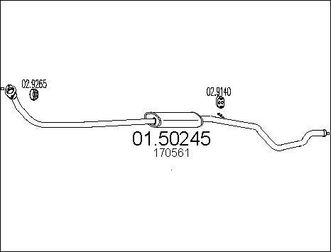 MTS 01.50245 - Середній глушник вихлопних газів autocars.com.ua