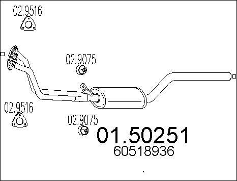 MTS 01.50251 - Середній глушник вихлопних газів autocars.com.ua
