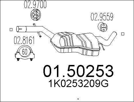 MTS 01.50253 - Середній глушник вихлопних газів autocars.com.ua