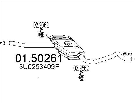 MTS 01.50261 - Середній глушник вихлопних газів autocars.com.ua