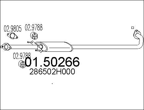 MTS 01.50266 - Средний глушитель выхлопных газов avtokuzovplus.com.ua