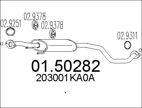 MTS 01.50282 - Середній глушник вихлопних газів autocars.com.ua