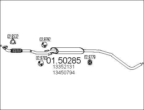 MTS 01.50285 - Середній глушник вихлопних газів autocars.com.ua
