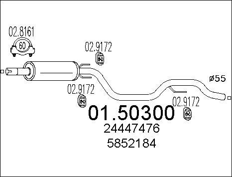 MTS 01.50300 - Середній глушник вихлопних газів autocars.com.ua