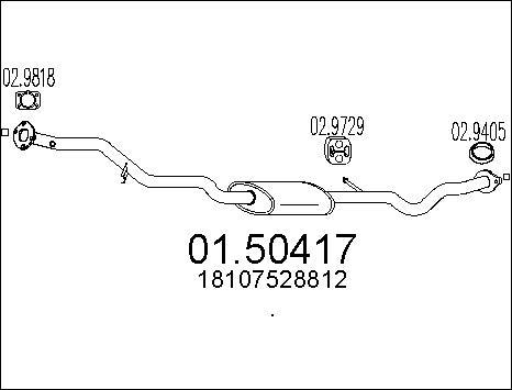 MTS 01.50417 - Середній глушник вихлопних газів autocars.com.ua