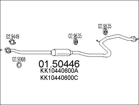 MTS 01.50446 - Середній глушник вихлопних газів autocars.com.ua