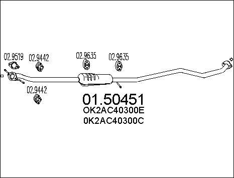 MTS 01.50451 - Середній глушник вихлопних газів autocars.com.ua