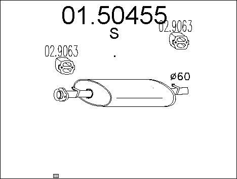 MTS 01.50455 - Середній глушник вихлопних газів autocars.com.ua