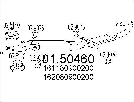 MTS 01.50460 - Середній глушник вихлопних газів autocars.com.ua