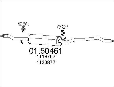 MTS 01.50461 - Середній глушник вихлопних газів autocars.com.ua