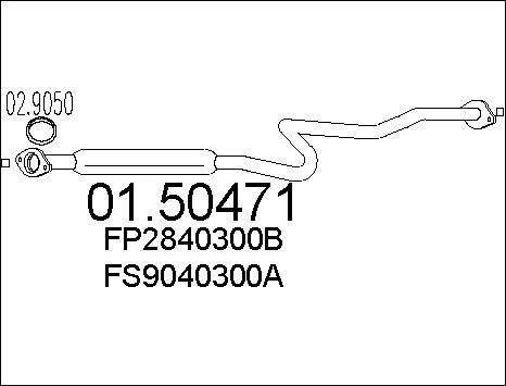 MTS 01.50471 - Середній глушник вихлопних газів autocars.com.ua