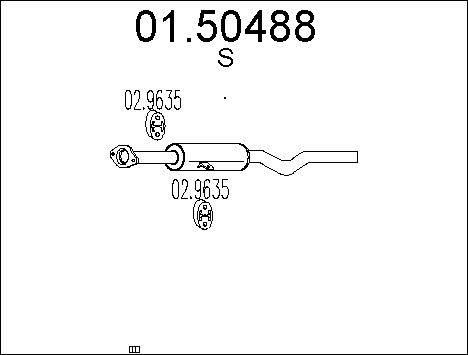 MTS 01.50488 - Средний глушитель выхлопных газов avtokuzovplus.com.ua