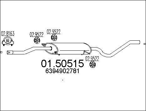 MTS 01.50515 - Середній глушник вихлопних газів autocars.com.ua