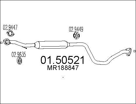 MTS 01.50521 - Середній глушник вихлопних газів autocars.com.ua