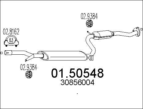 MTS 01.50548 - Середній глушник вихлопних газів autocars.com.ua