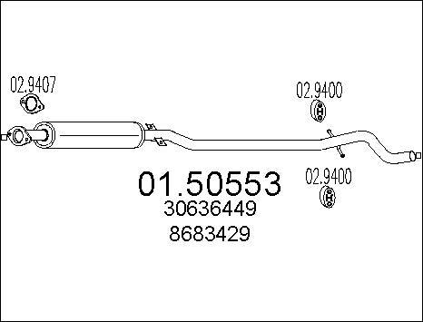 MTS 01.50553 - Середній глушник вихлопних газів autocars.com.ua