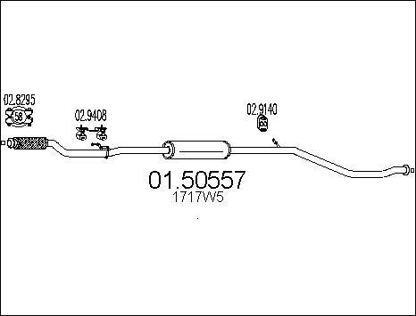 MTS 01.50557 - Середній глушник вихлопних газів autocars.com.ua