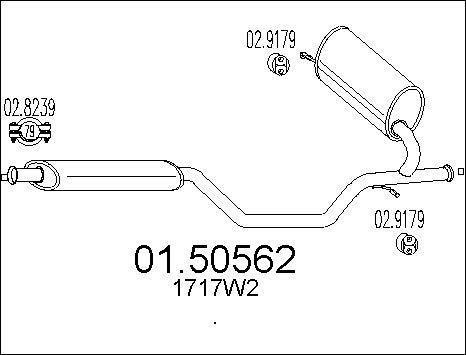 MTS 01.50562 - Средний глушитель выхлопных газов avtokuzovplus.com.ua