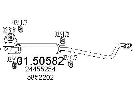 MTS 01.50582 - Средний глушитель выхлопных газов avtokuzovplus.com.ua