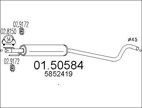 MTS 01.50584 - Средний глушитель выхлопных газов avtokuzovplus.com.ua