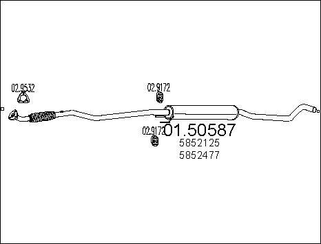 MTS 01.50587 - Середній глушник вихлопних газів autocars.com.ua