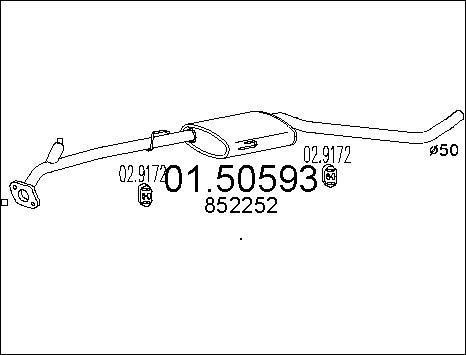 MTS 01.50593 - Середній глушник вихлопних газів autocars.com.ua