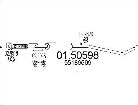 MTS 01.50598 - Середній глушник вихлопних газів autocars.com.ua