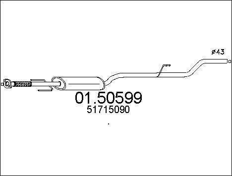 MTS 01.50599 - Середній глушник вихлопних газів autocars.com.ua