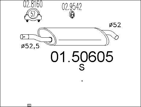 MTS 01.50605 - Середній глушник вихлопних газів autocars.com.ua