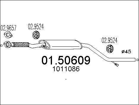 MTS 01.50609 - Средний глушитель выхлопных газов avtokuzovplus.com.ua