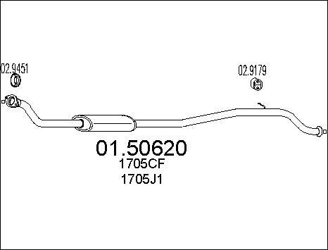 MTS 01.50620 - Середній глушник вихлопних газів autocars.com.ua