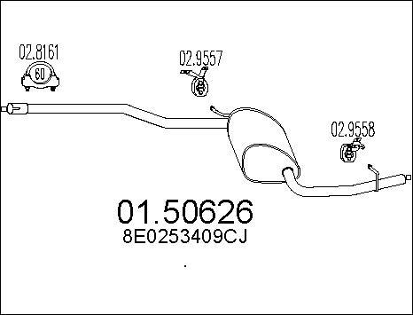 MTS 01.50626 - Середній глушник вихлопних газів autocars.com.ua